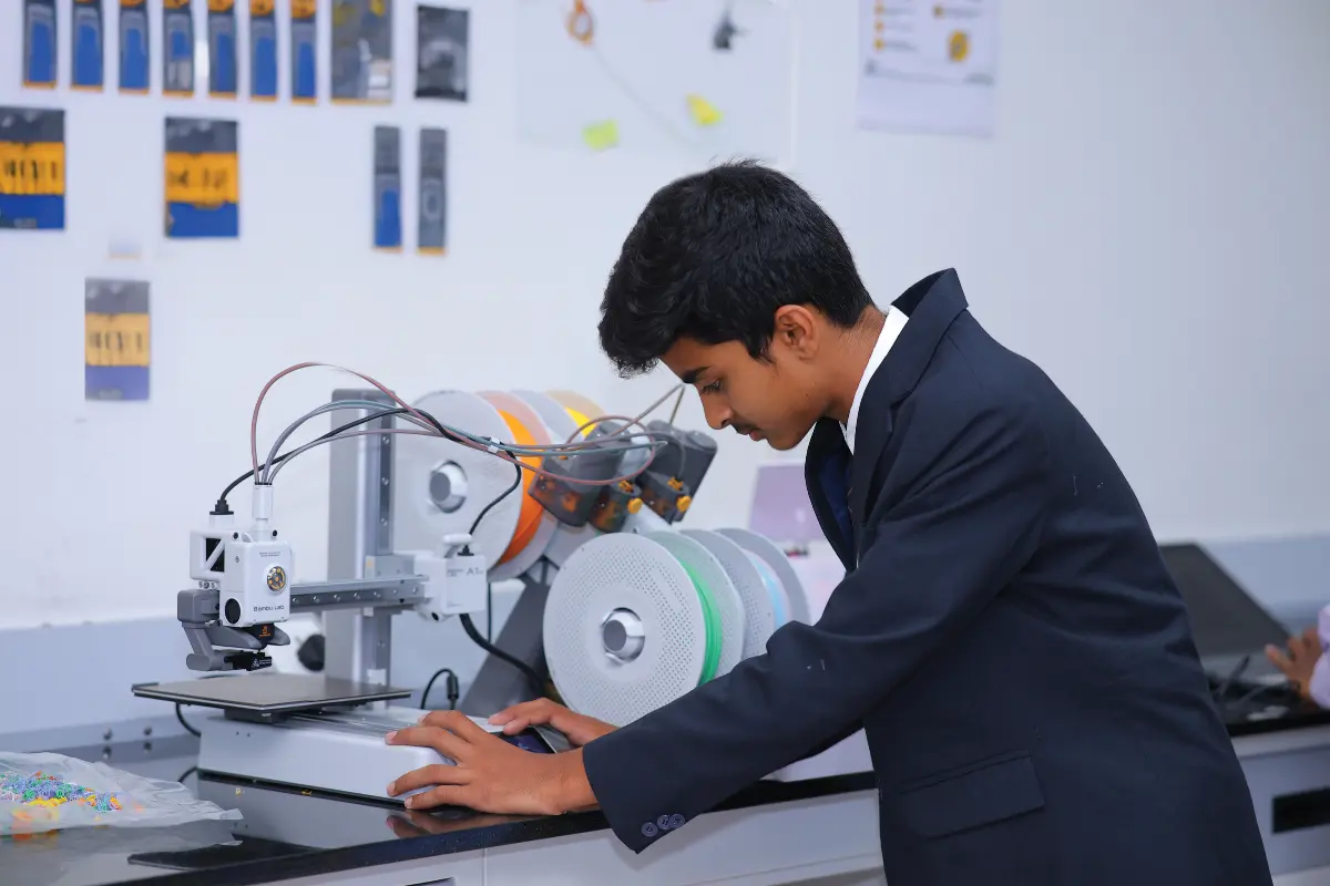 Student reading in the classroom